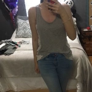 Crochet lace sides tank